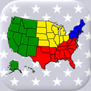 50 US States Map, Capitals & Flags - American Quiz
