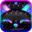 Cute Black Neon Kitty Keyboard Theme