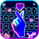 Love Heart Neon Keyboard Theme
