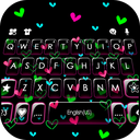 Shiny Neon Hearts Keyboard Theme