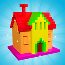 House Voxel Paint by Number - 3D Glitter Coloring