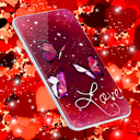 Love You Live Wallpaper ❤️ Purple Hearts Themes